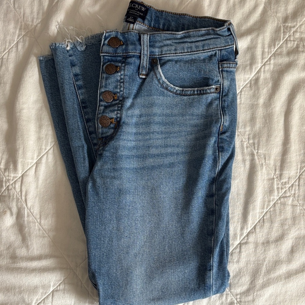 J. Crew High Rise Skinny Jeans with Button Fly